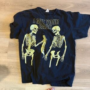 Delta Black Tee with Skeleton Graphic